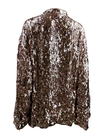 Gucci Salon Alessandro Michele Resort 2023 Look 77 Gold sequined cheongsam shirt