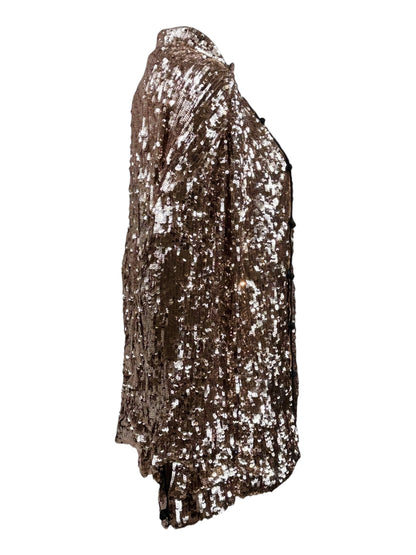Gucci Salon Alessandro Michele Resort 2023 Look 77 Gold sequined cheongsam shirt