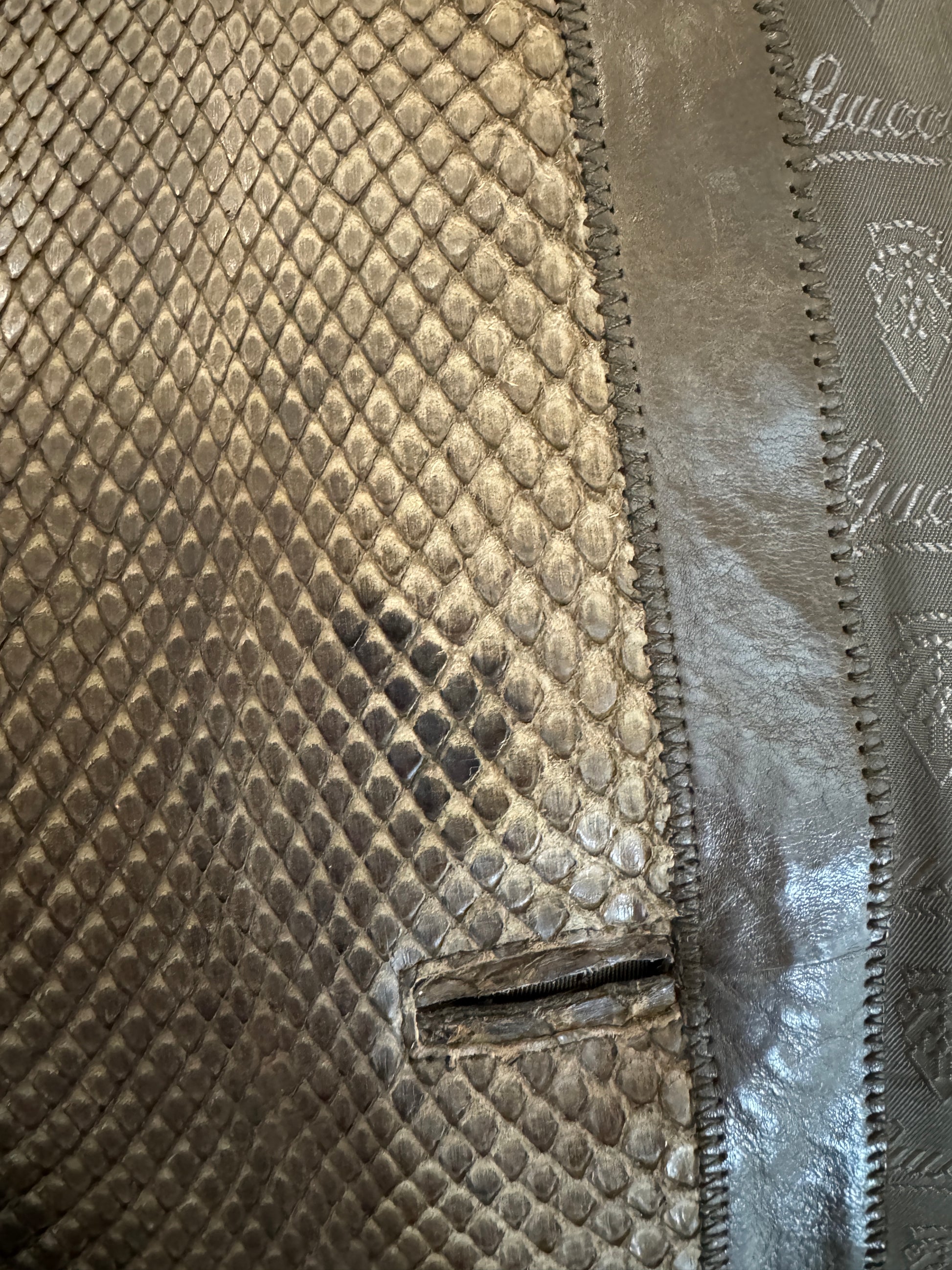 Gucci Snakeskin Taupe trench coat