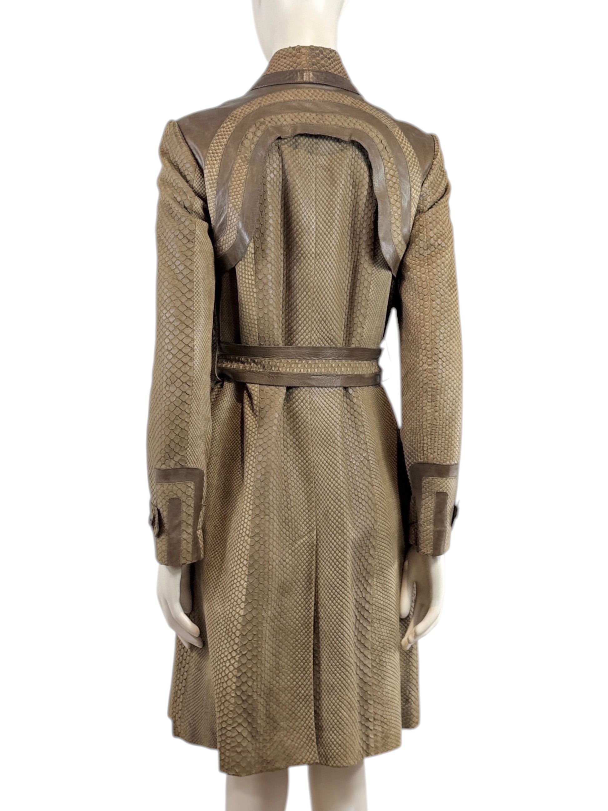 Gucci Snakeskin Taupe trench coat