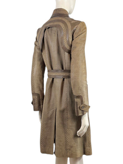 Gucci Snakeskin Taupe trench coat