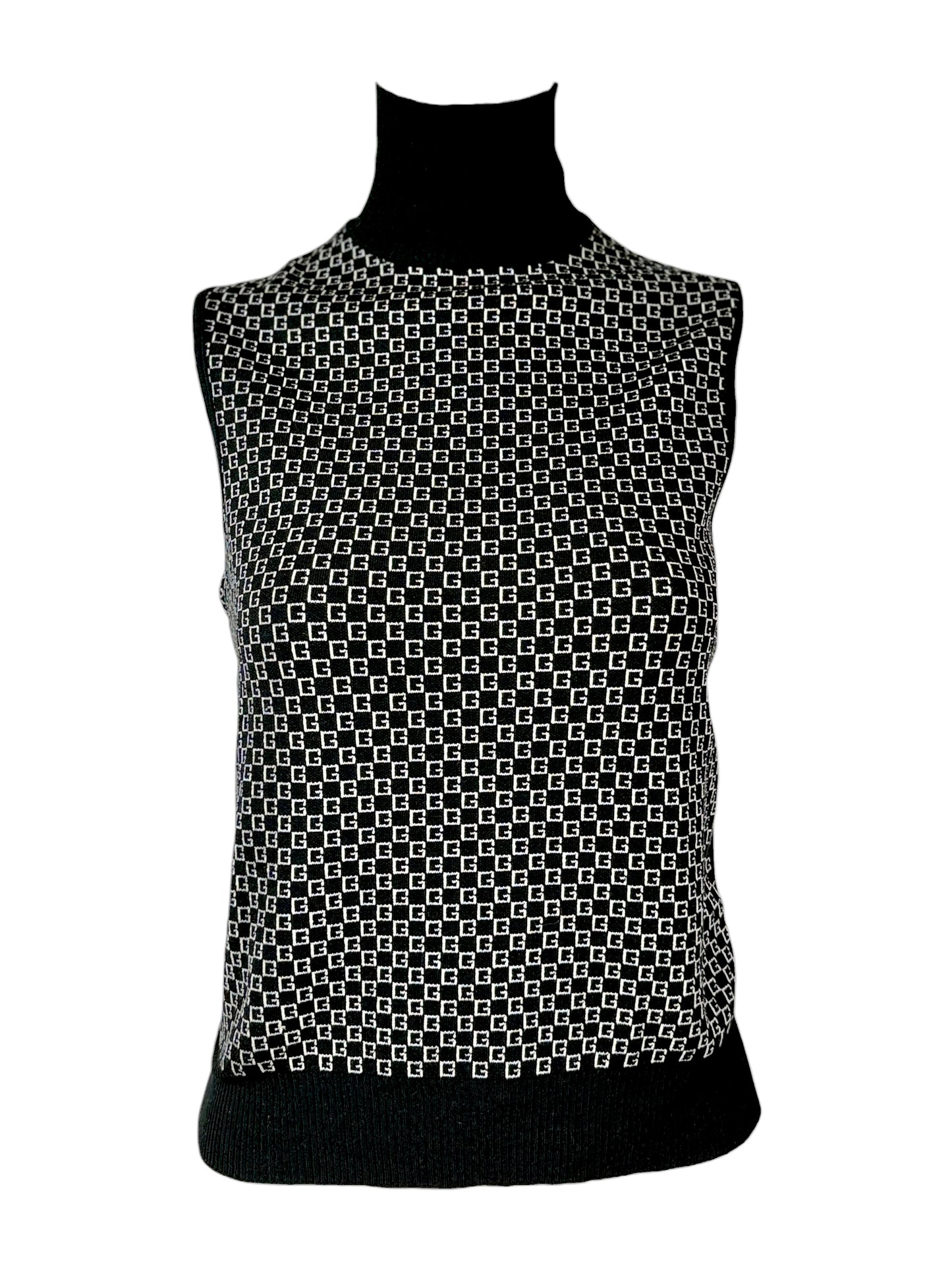 Gucci Tom Ford Fall 2000 GG knit black top