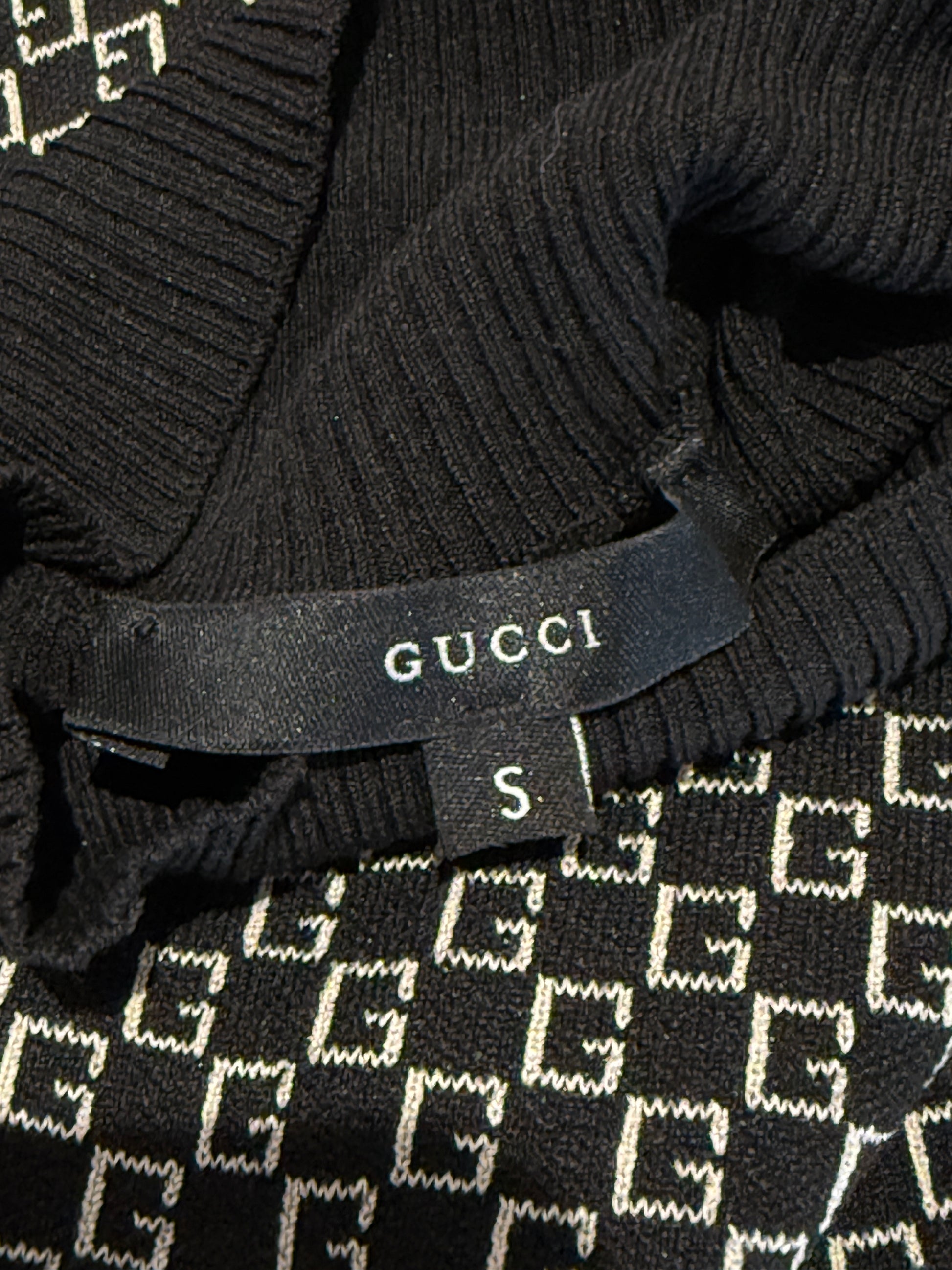 Gucci Tom Ford Fall 2000 GG knit black top