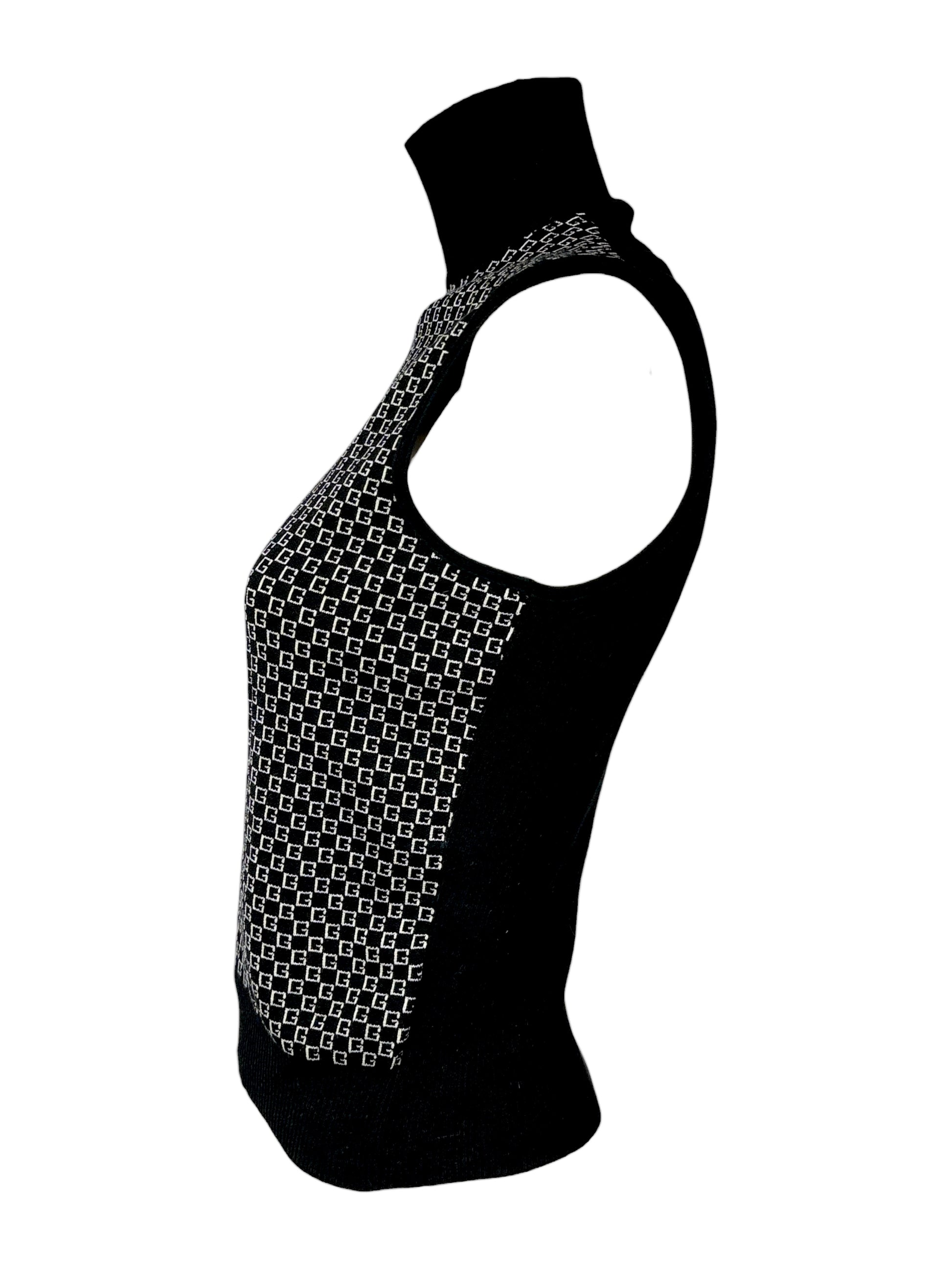 Gucci Tom Ford Fall 2000 GG knit black top