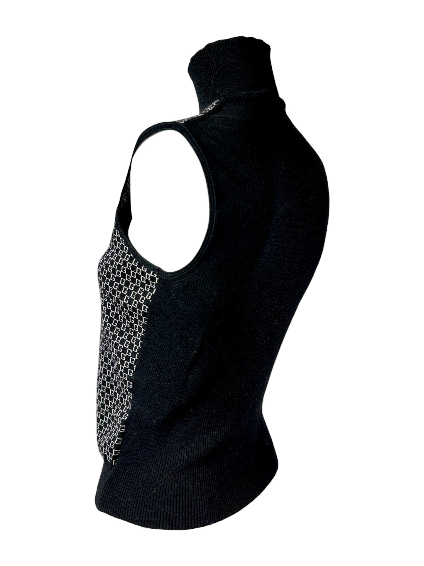 Gucci Tom Ford Fall 2000 GG knit black top