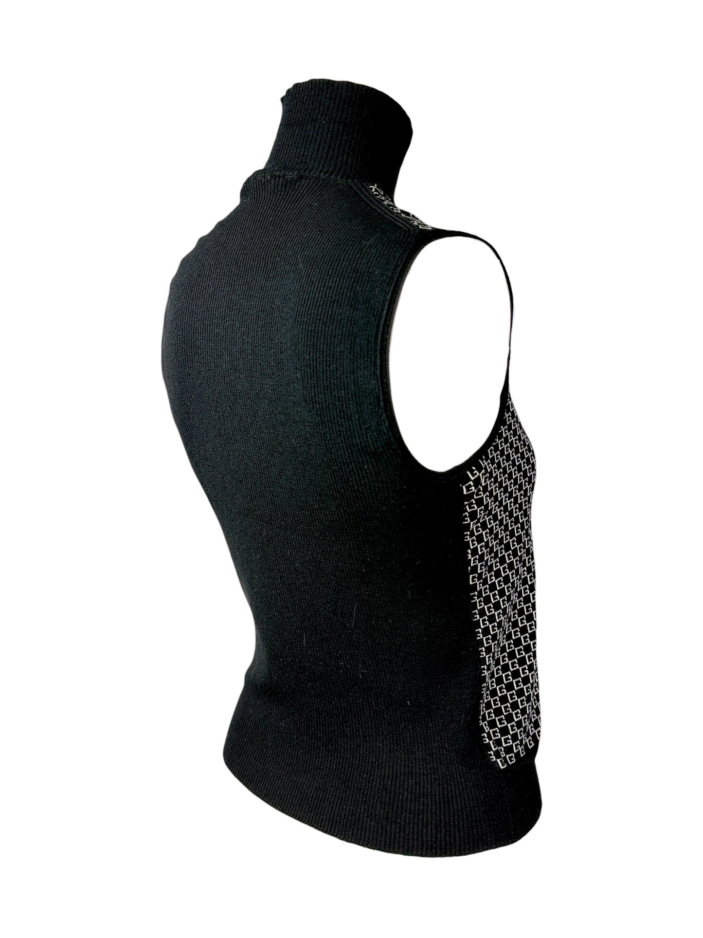 Gucci Tom Ford Fall 2000 GG knit black top