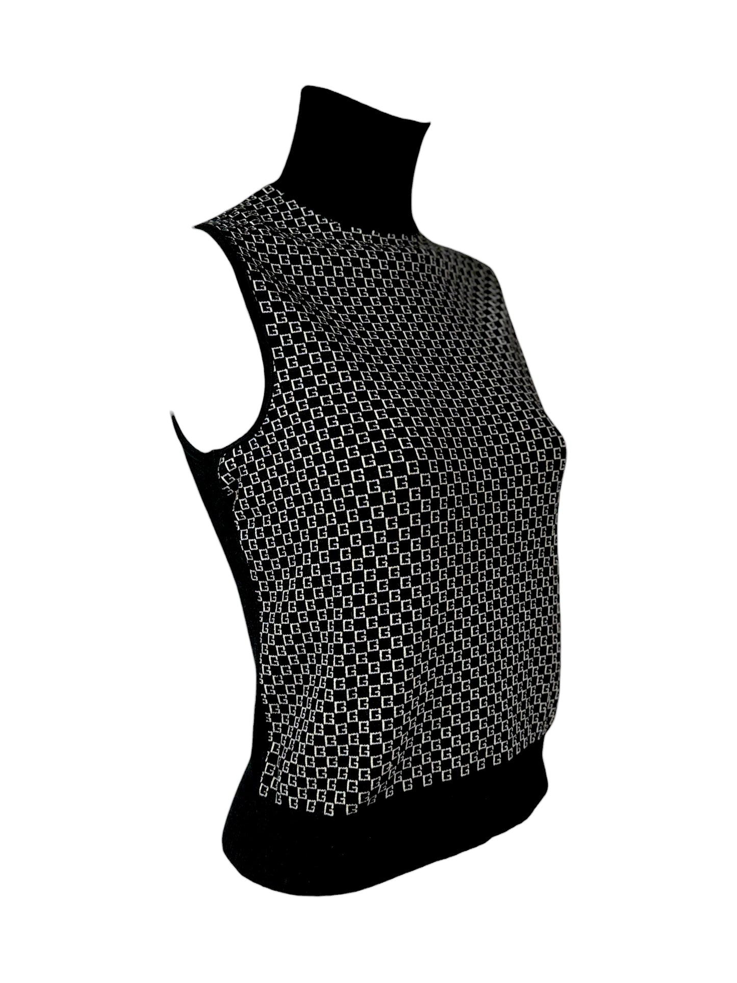 Gucci Tom Ford Fall 2000 GG knit black top