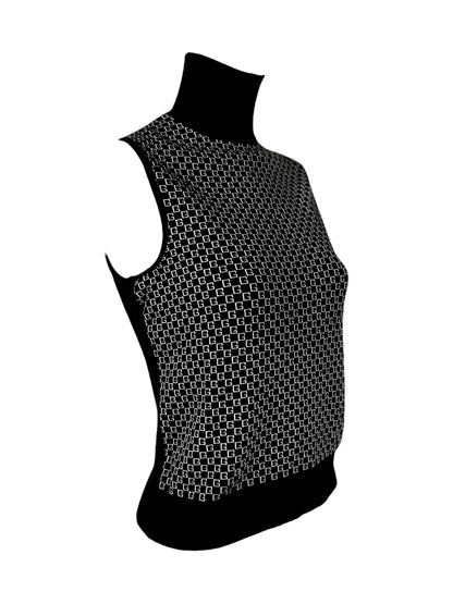 Gucci Tom Ford Fall 2000 GG knit black top