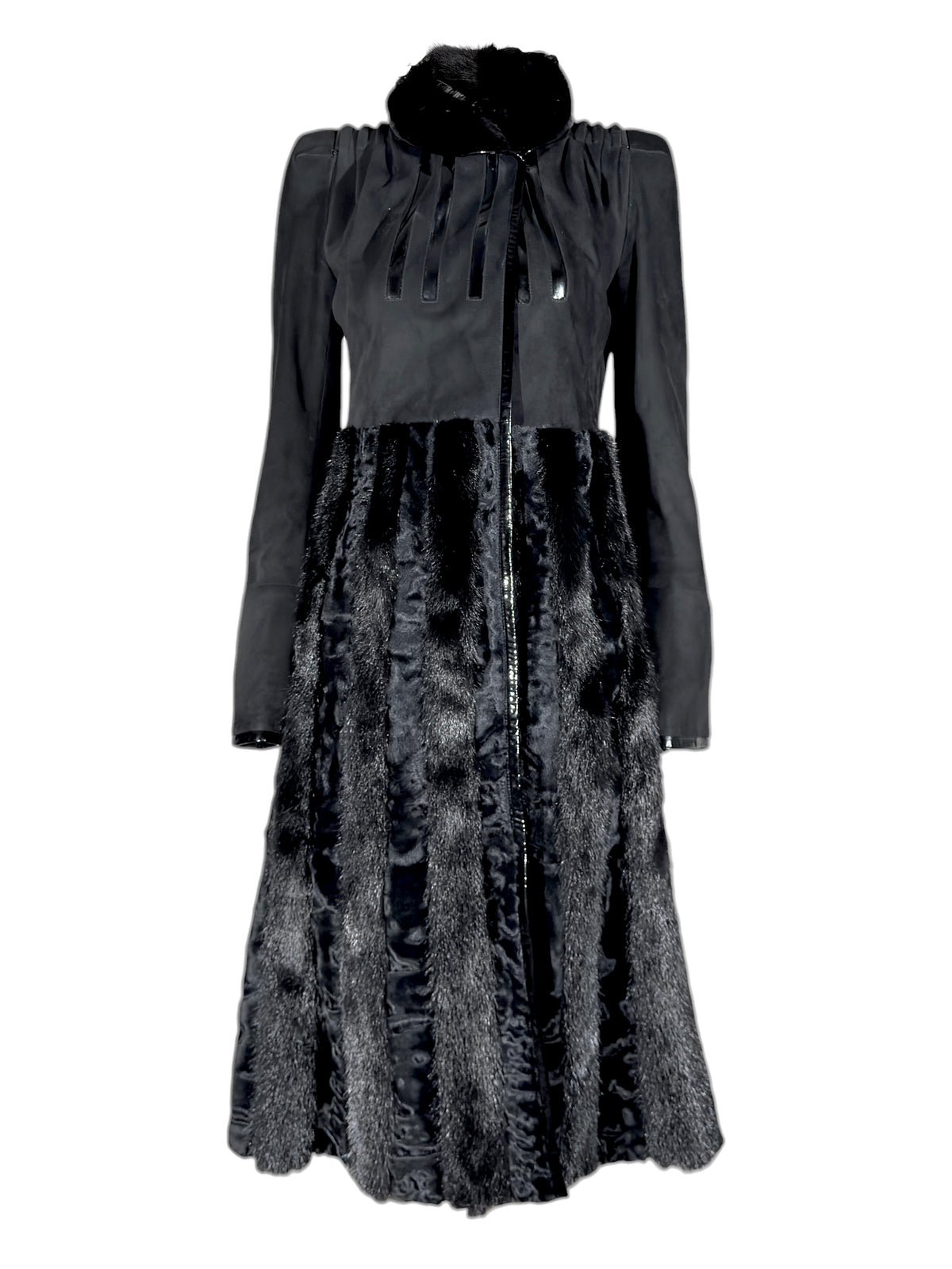 Gucci Tom Ford Fall 2004 Black suede Mink Astrakan coat