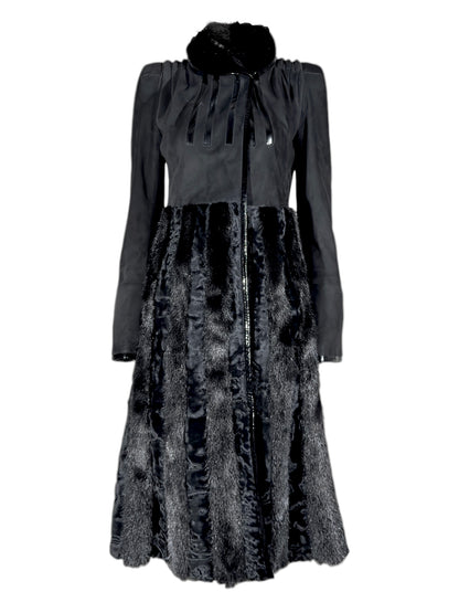 Gucci Tom Ford Fall 2004 Black suede Mink Astrakan coat