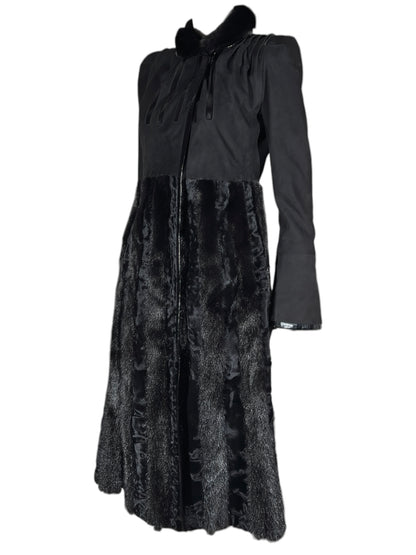Gucci Tom Ford Fall 2004 Black suede Mink Astrakan coat