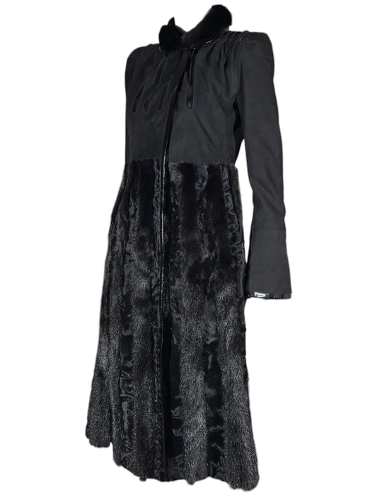 Gucci Tom Ford Fall 2004 Black suede Mink Astrakan coat