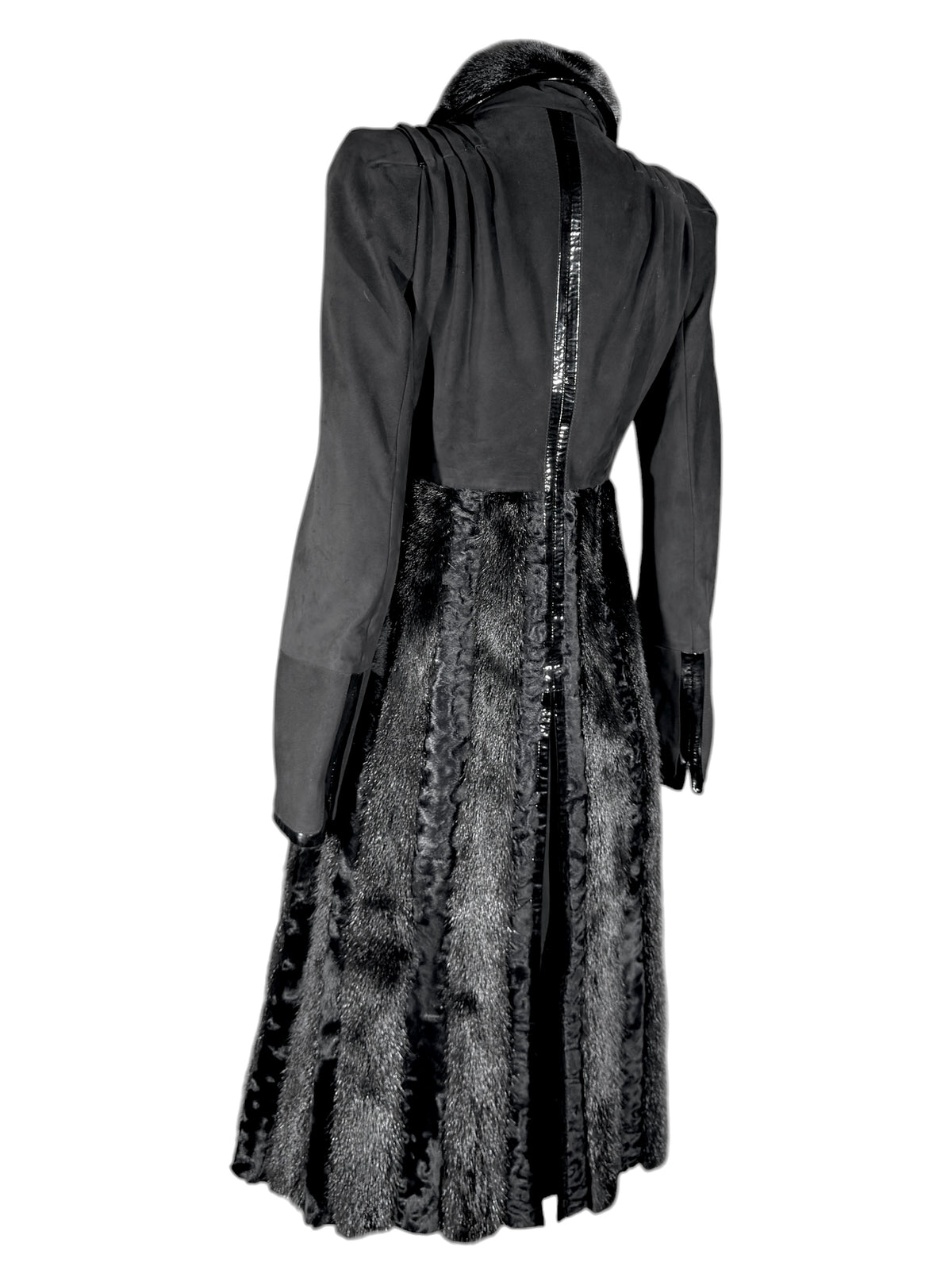 Gucci Tom Ford Fall 2004 Black suede Mink Astrakan coat