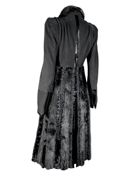 Gucci Tom Ford Fall 2004 Black suede Mink Astrakan coat