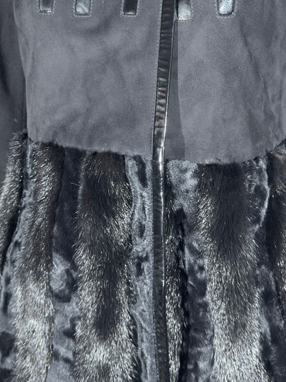 Gucci Tom Ford Fall 2004 Black suede Mink Astrakan coat