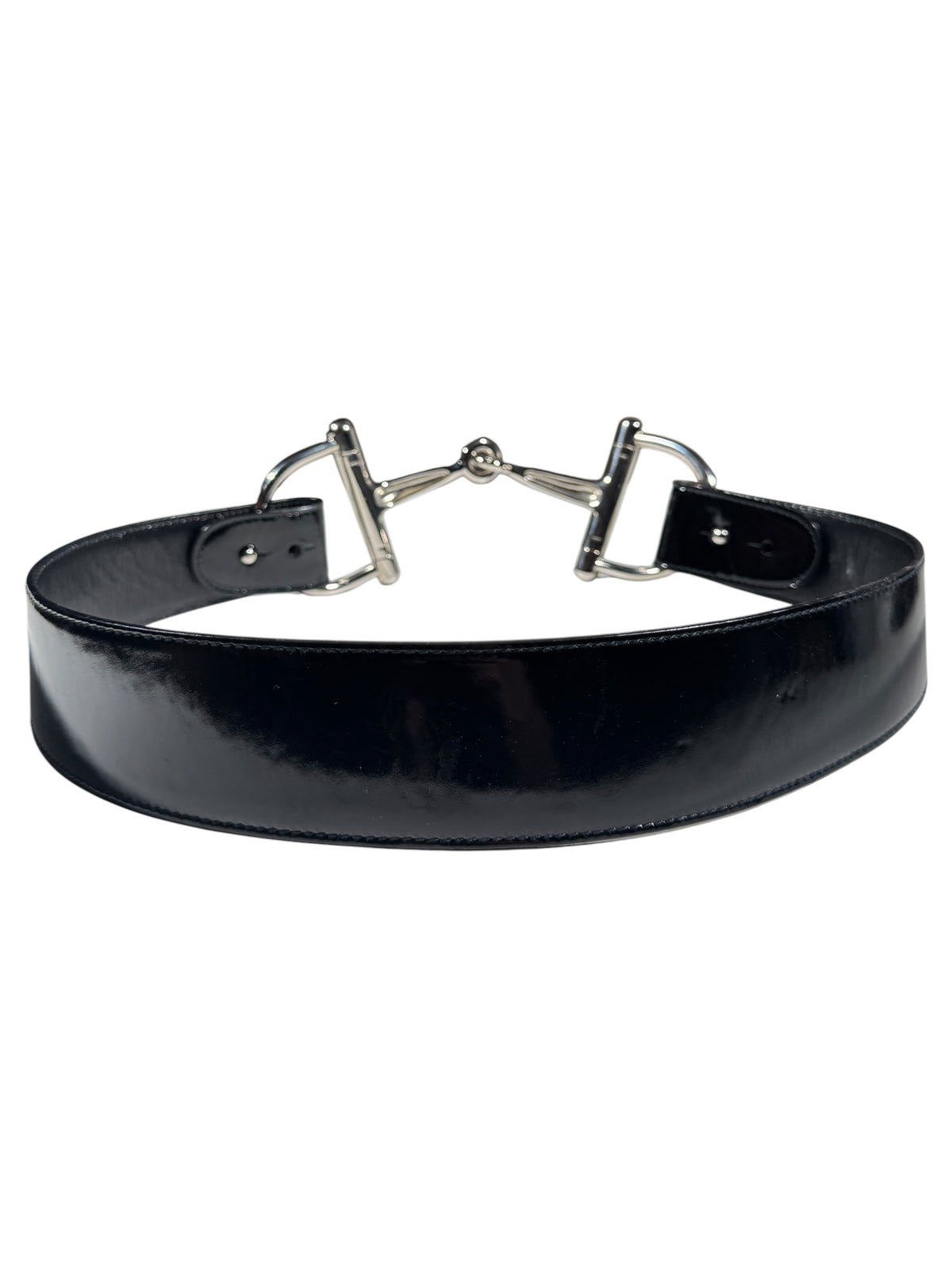 Gucci Tom Ford Fall Winter 1995 Horsebit black leather belt