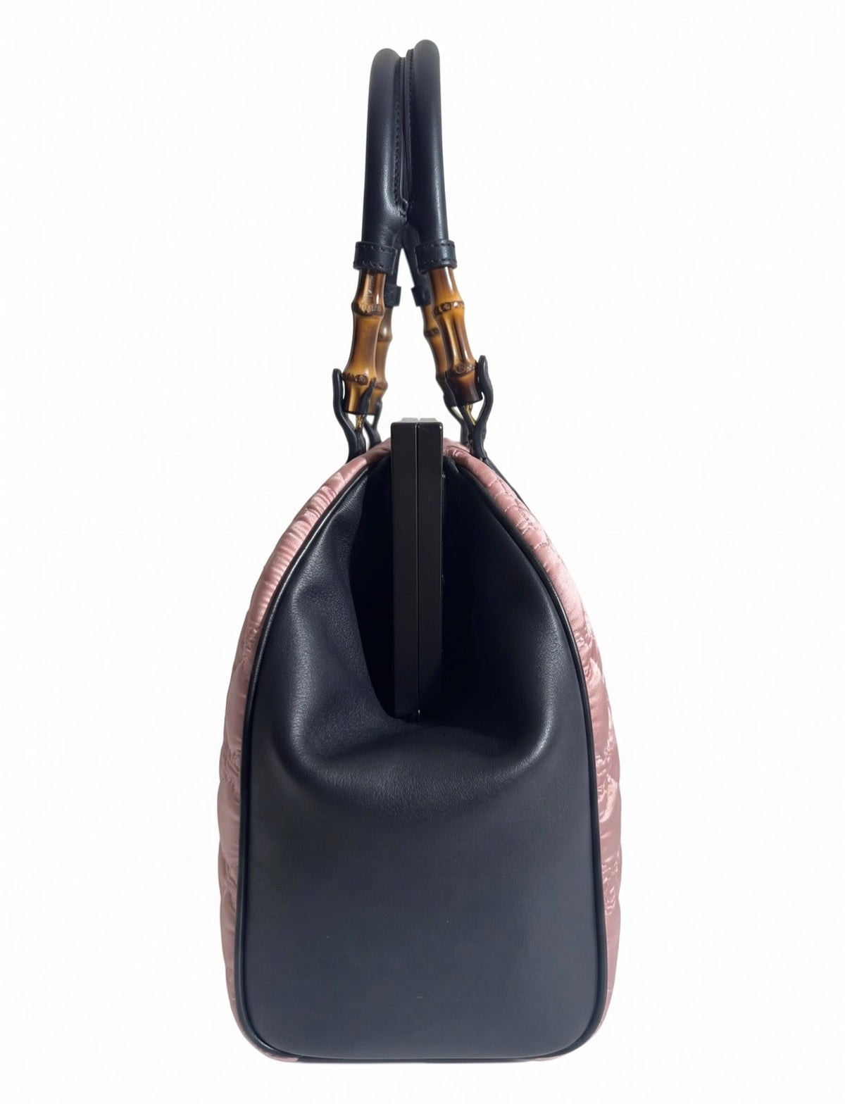 Gucci Tom Ford Spring 2003 Pink pleated kimono embroidered bag black silk