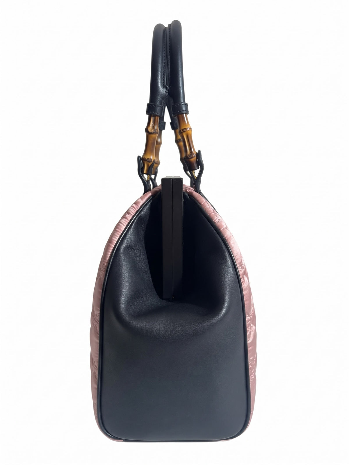 Gucci Tom Ford Spring 2003 Pink pleated kimono embroidered bag black silk