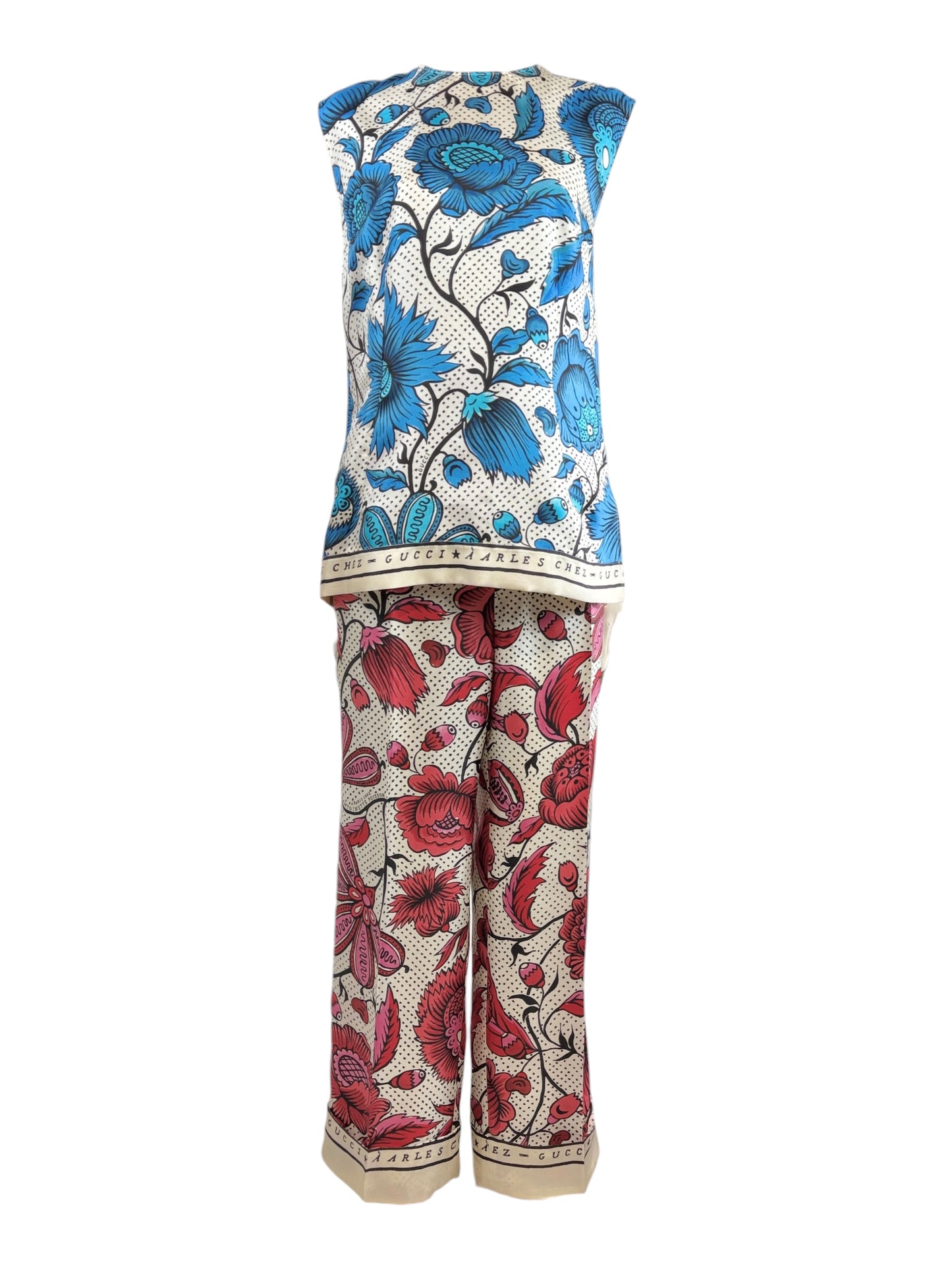 Gucci X Alessandro Michele
Resort 2019 Collection  Antoinette Poisson printed silk suit
