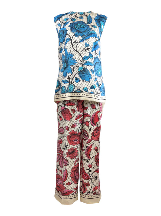 Gucci X Alessandro Michele
Resort 2019 Collection  Antoinette Poisson printed silk suit
