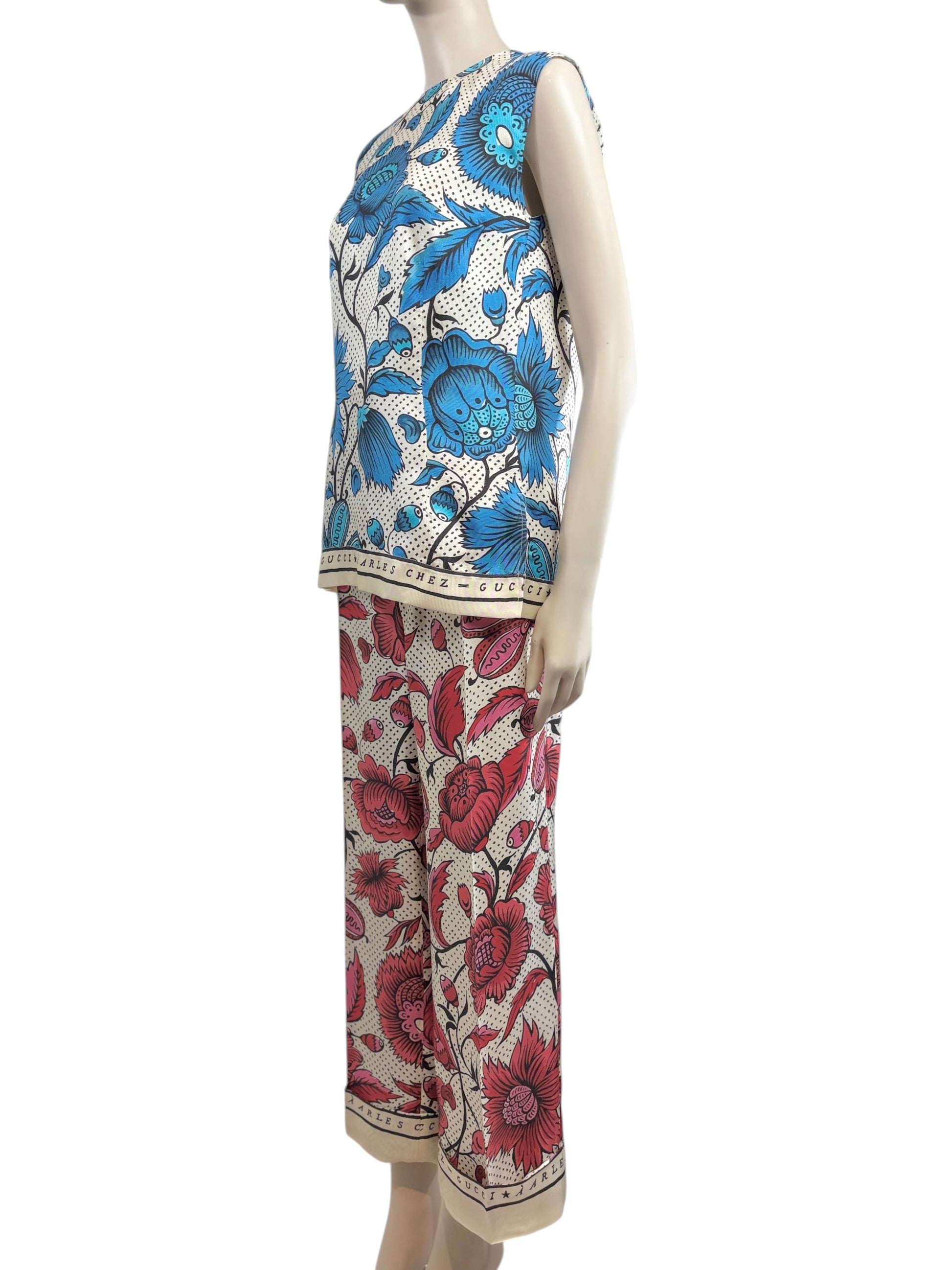 Gucci X Alessandro Michele
Resort 2019 Collection  Antoinette Poisson printed silk suit

