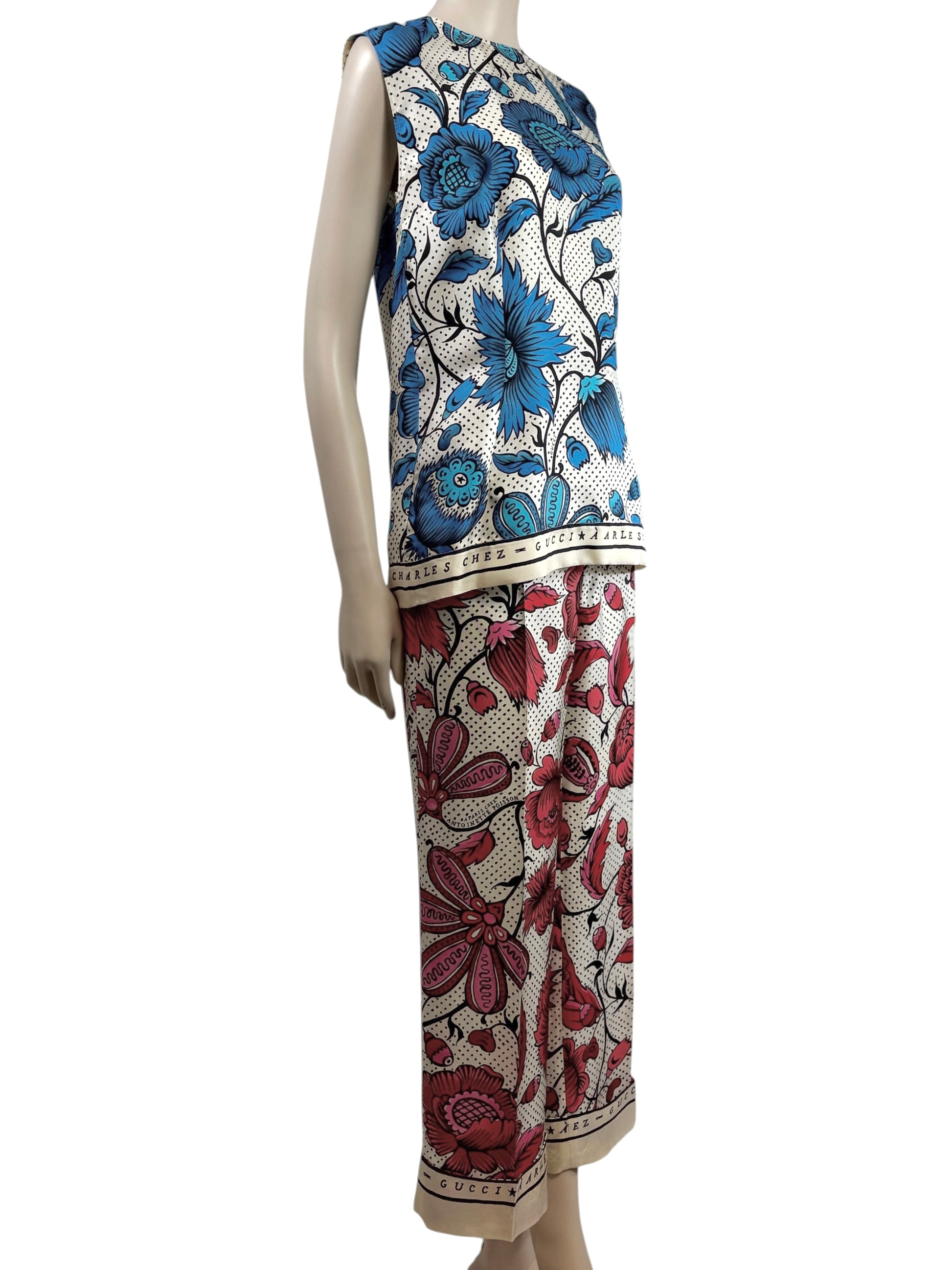 Gucci X Alessandro Michele
Resort 2019 Collection  Antoinette Poisson printed silk suit
