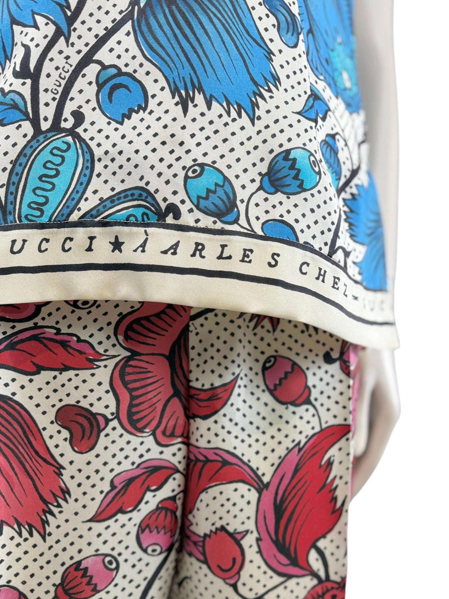 Gucci X Alessandro Michele
Resort 2019 Collection  Antoinette Poisson printed silk suit
