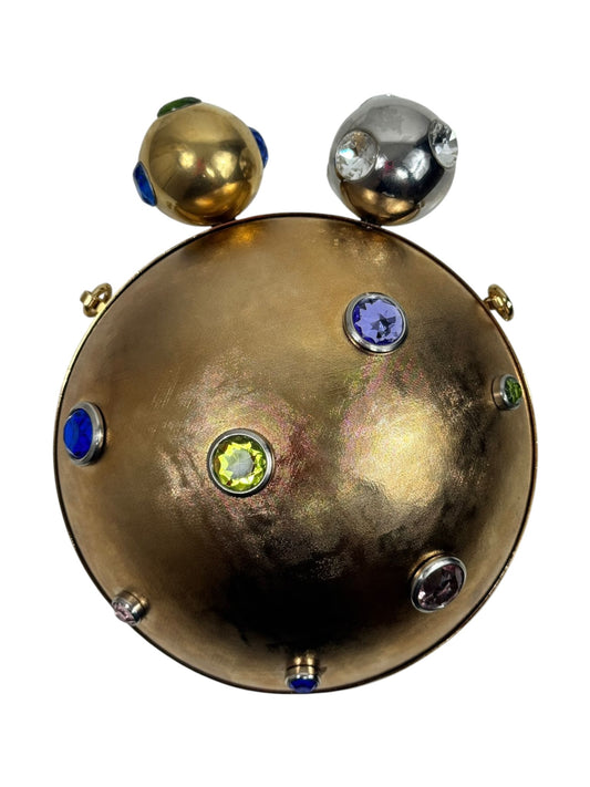 Gucci gold minaudiere multicolor crystal