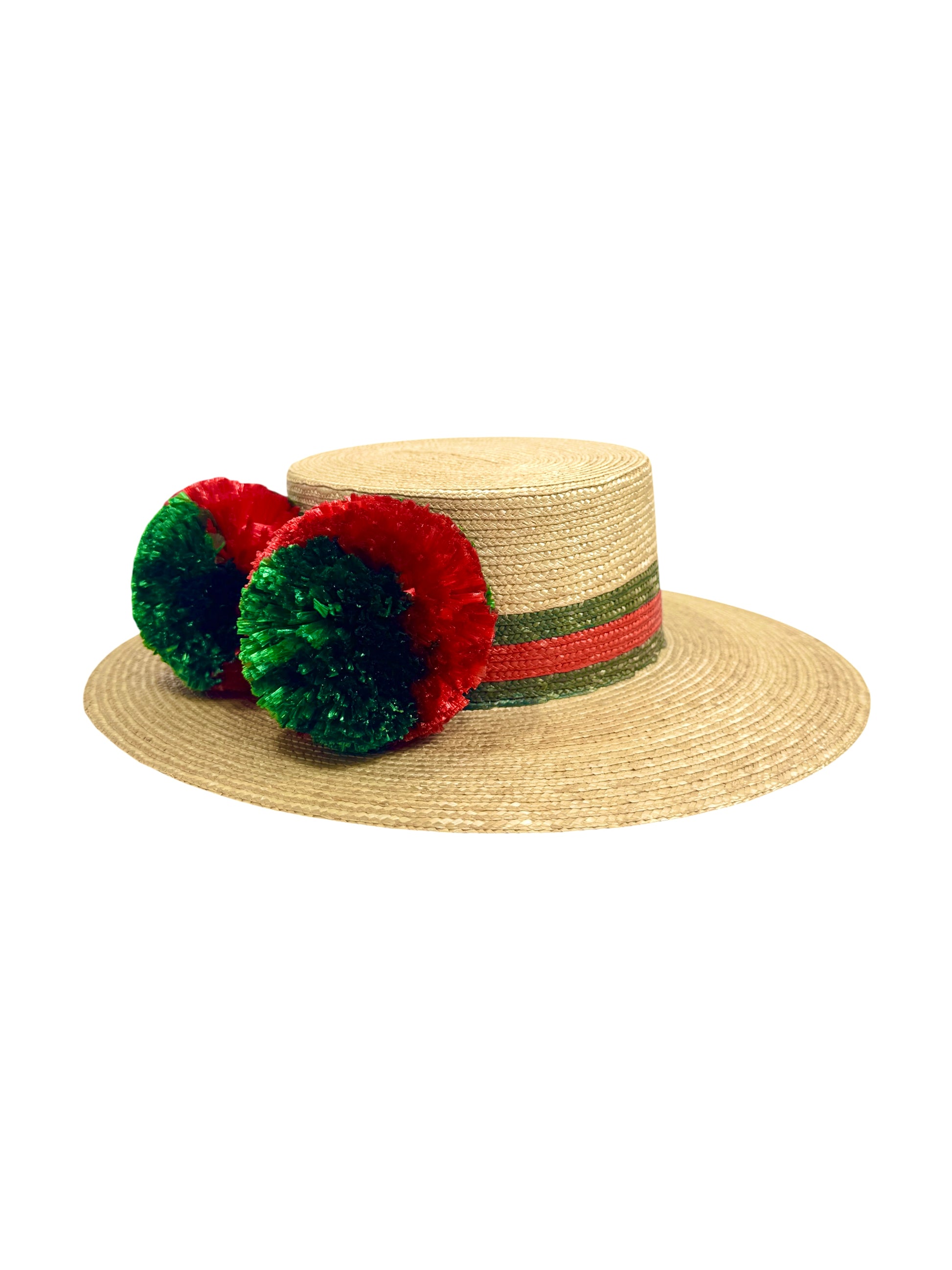 Gucci straw hat pompom