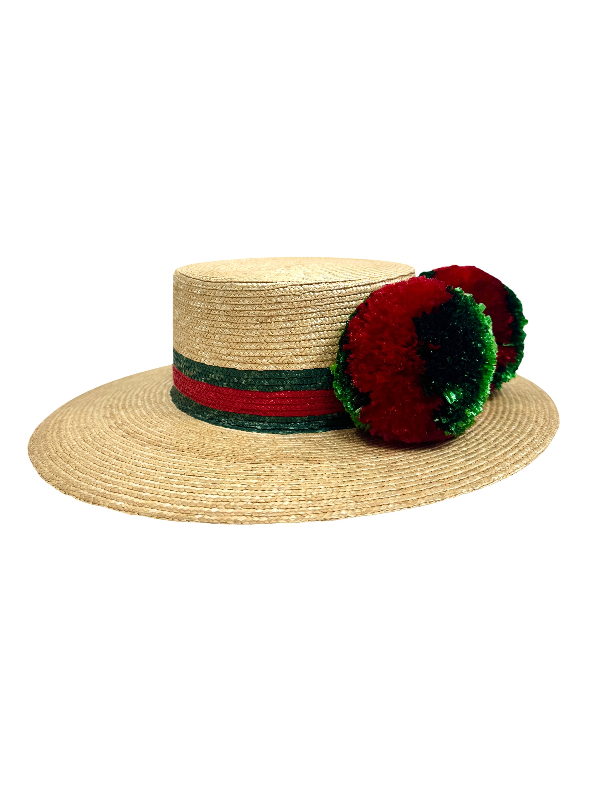 Gucci straw hat pompom
