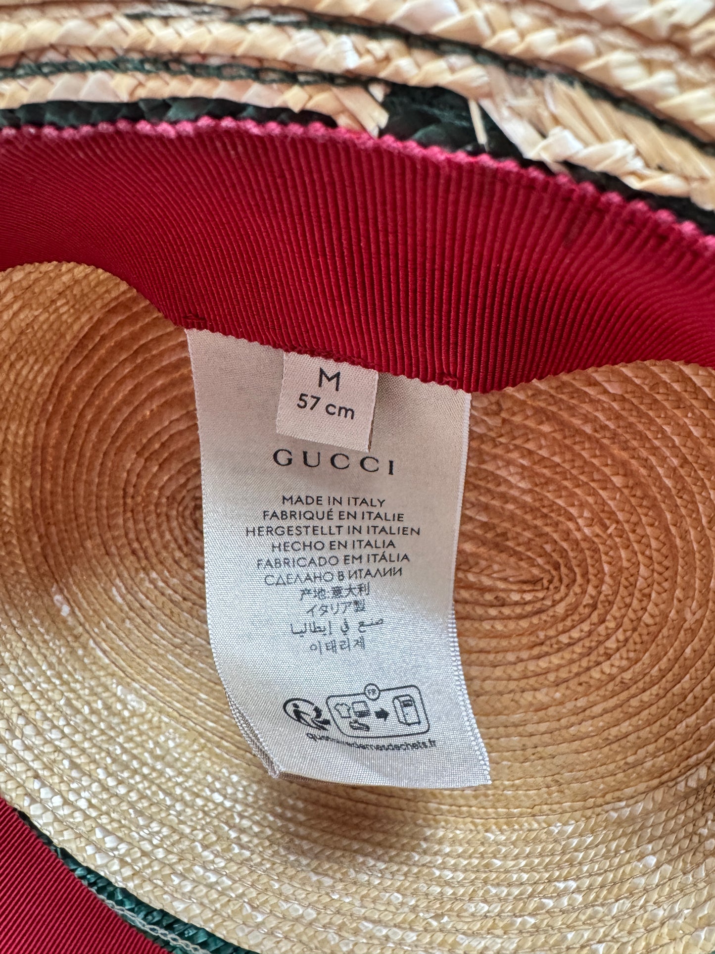 Gucci straw hat pompom