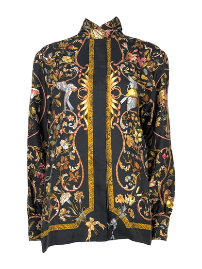 Hermès - Silk twill shirt printed with "Stones of the East and West"