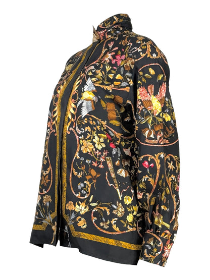 Hermès - Silk twill shirt printed with "Stones of the East and West" 1