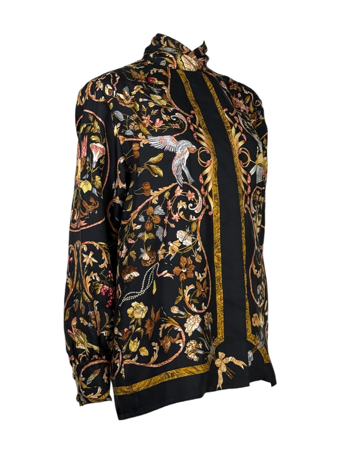 Hermès - Silk twill shirt printed with "Stones of the East and West"5