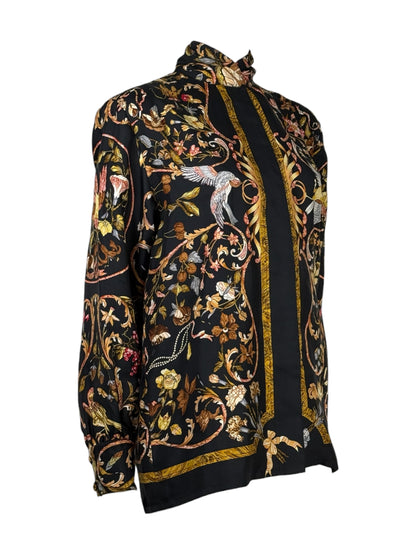 Hermès - Silk twill shirt printed with "Stones of the East and West"5