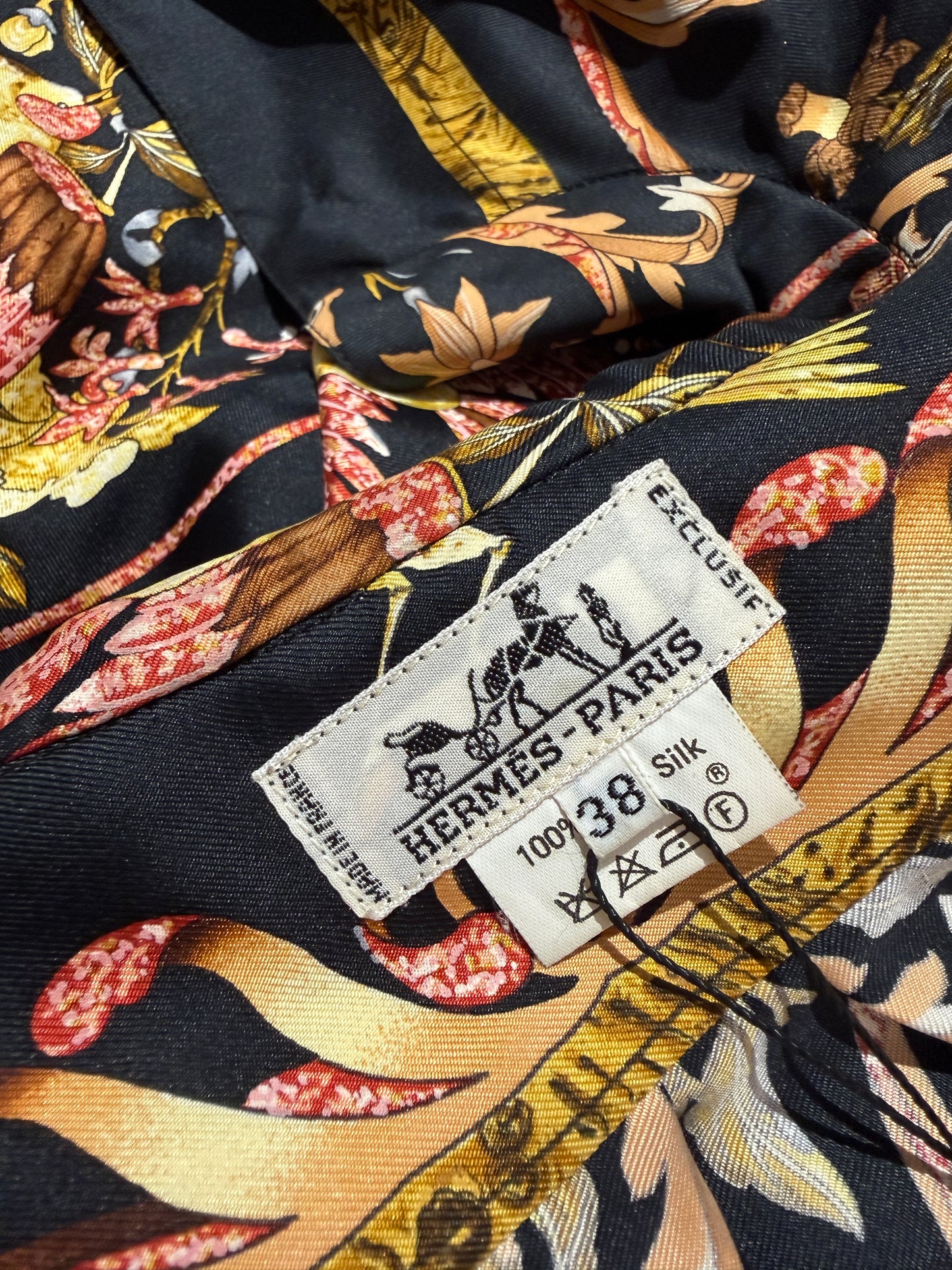 Hermès - Silk twill shirt printed with "Stones of the East and West"6