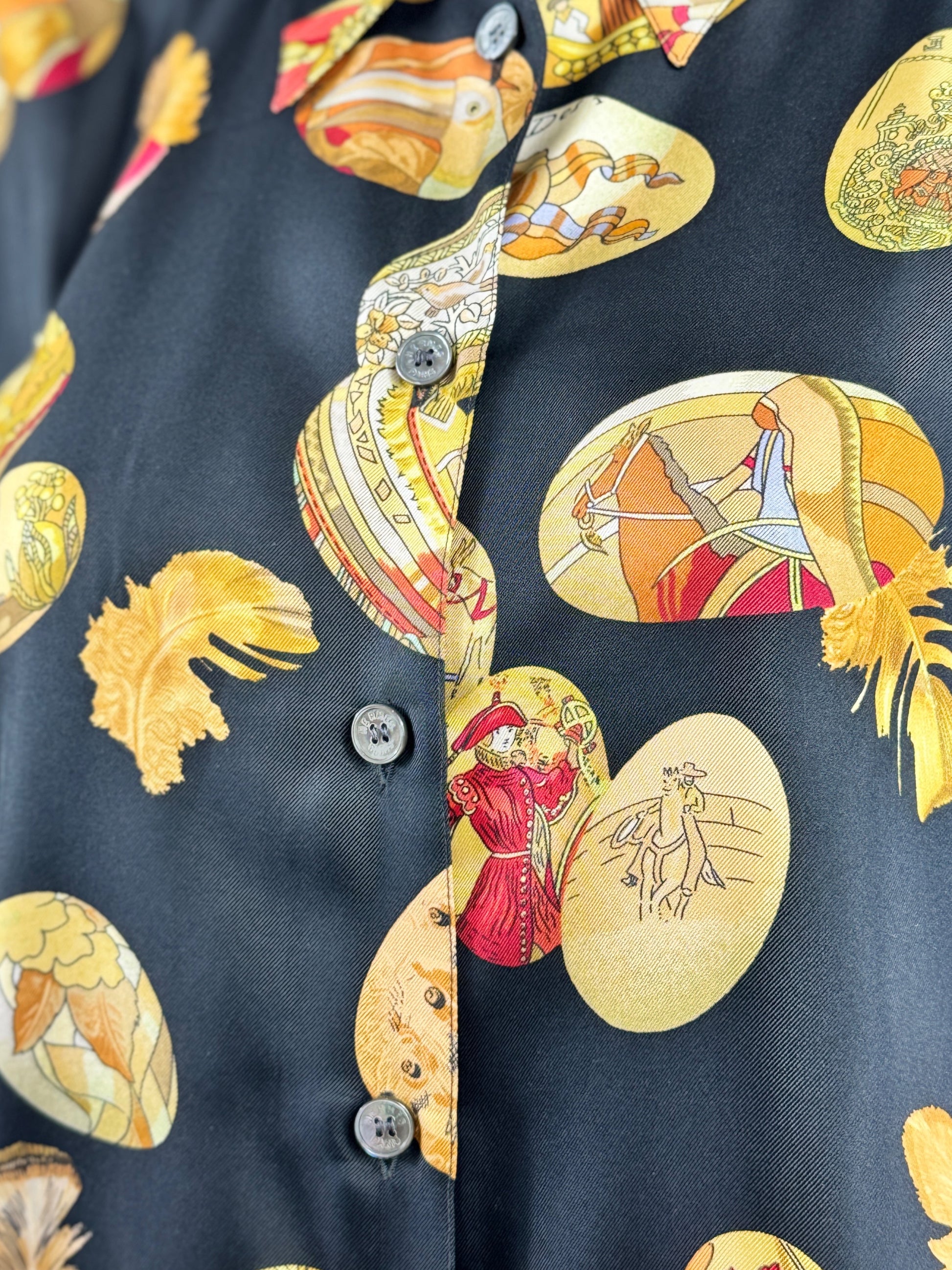 Hermes Couvee d’Hermes printed silk twill shirt