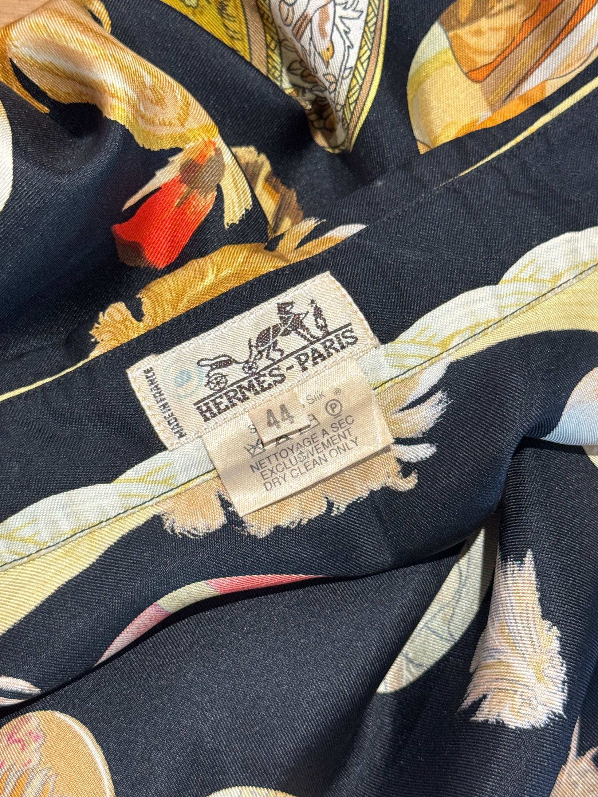 Hermes Couvee d’Hermes printed silk twill shirt