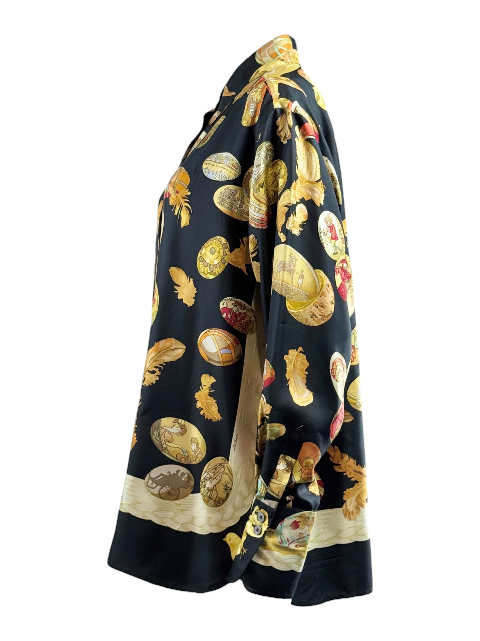 Hermes Couvee d’Hermes printed silk twill shirt