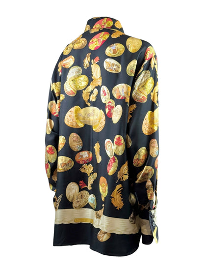 Hermes Couvee d’Hermes printed silk twill shirt