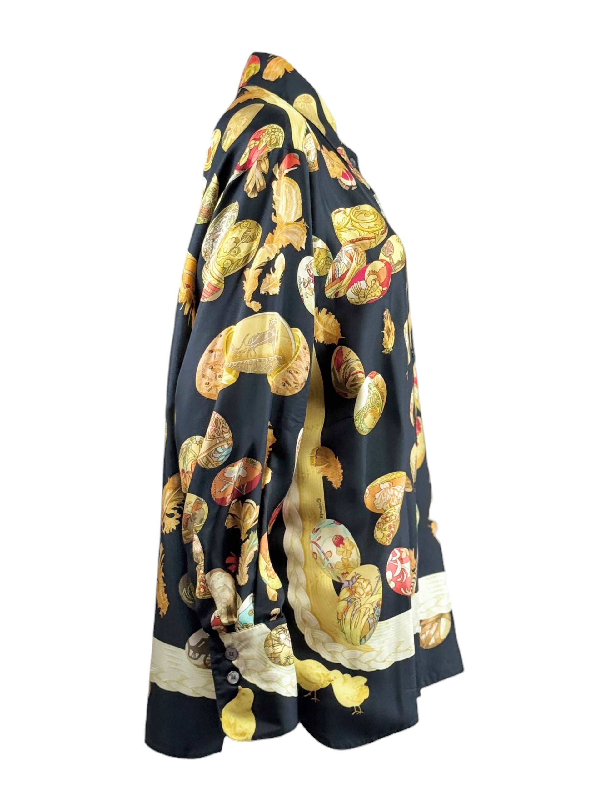 Hermes Couvee d’Hermes printed silk twill shirt