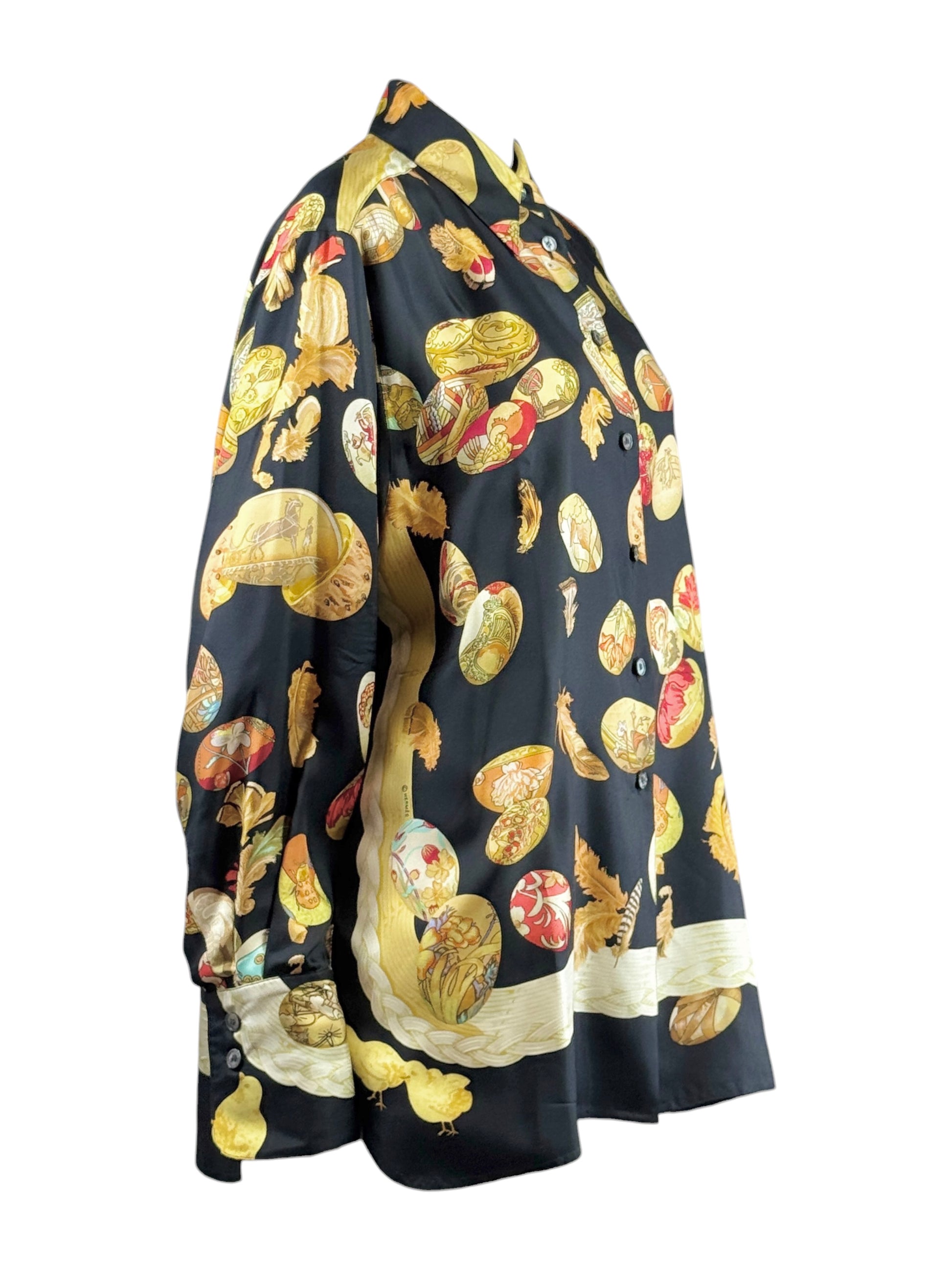 Hermes Couvee d’Hermes printed silk twill shirt