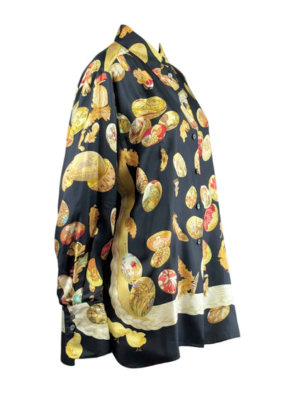 Hermes Couvee d’Hermes printed silk twill shirt