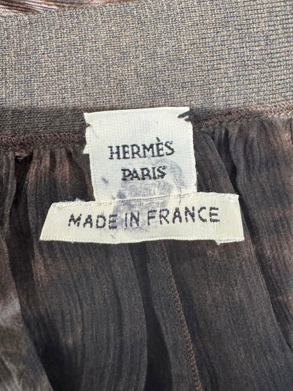 Hermes Jean Paul Gaultier Long cardigan crepe silk printed tiger