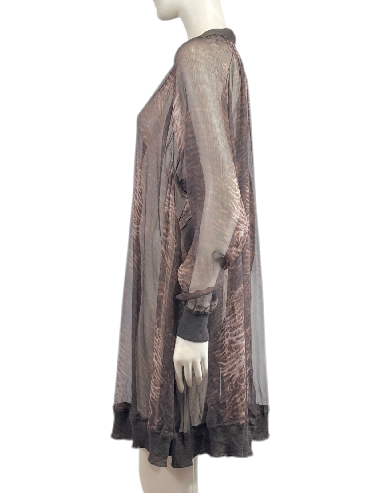 Hermes Jean Paul Gaultier Long cardigan crepe silk printed tiger