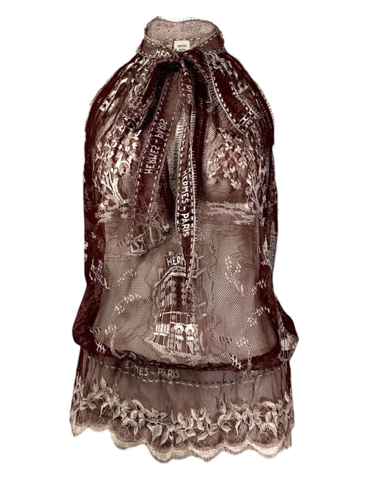 Hermes Jean Paul Gaultier Spring 2007 Look 50 lace top