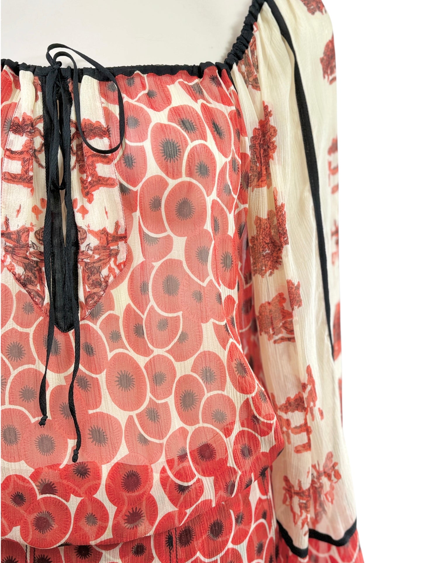 Hermes  Jean Paul Gaultier Spring/Summer 2007 Silk chiffon ensemble printed