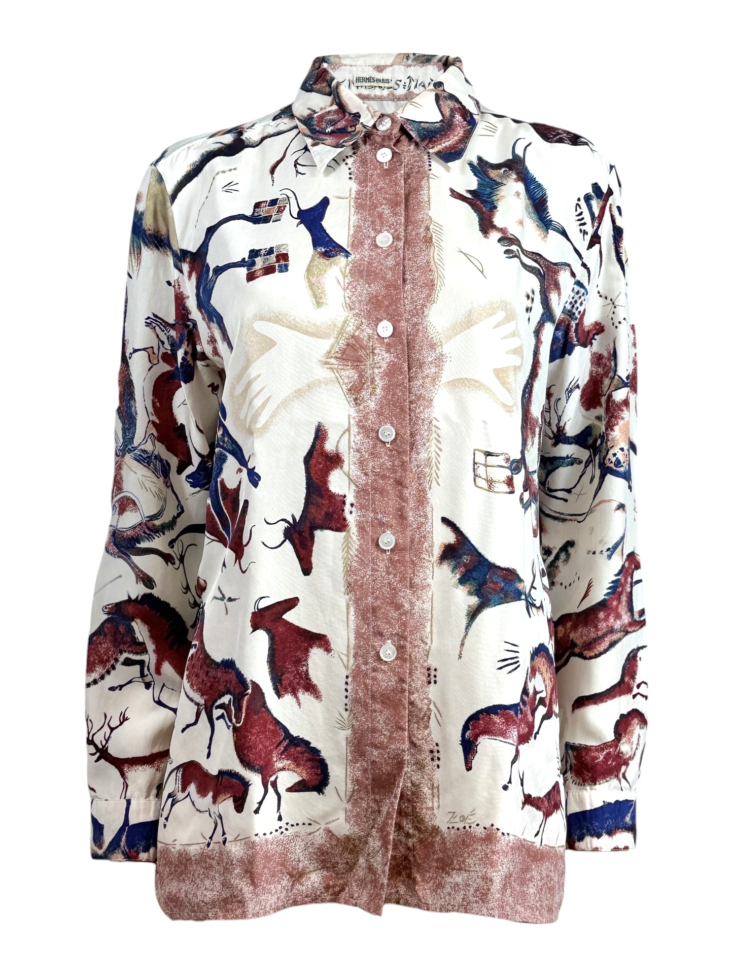 Hermès Printed twill silk shirt Premières Mains