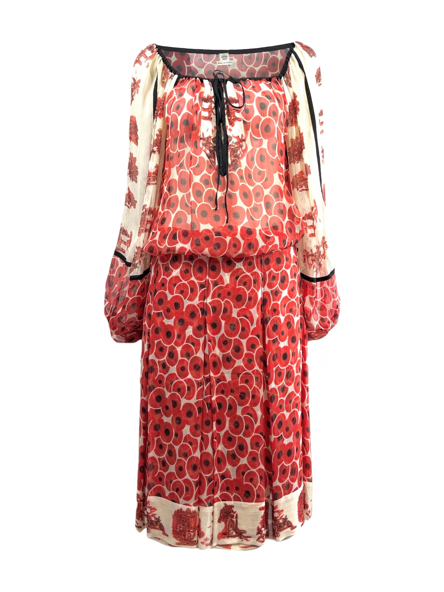 Hermes X Jean Paul Gaultier Spring/Summer 2007 Silk chiffon ensemble printed