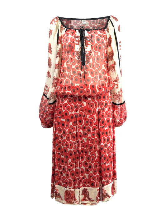Hermes X Jean Paul Gaultier Spring/Summer 2007 Silk chiffon ensemble printed
